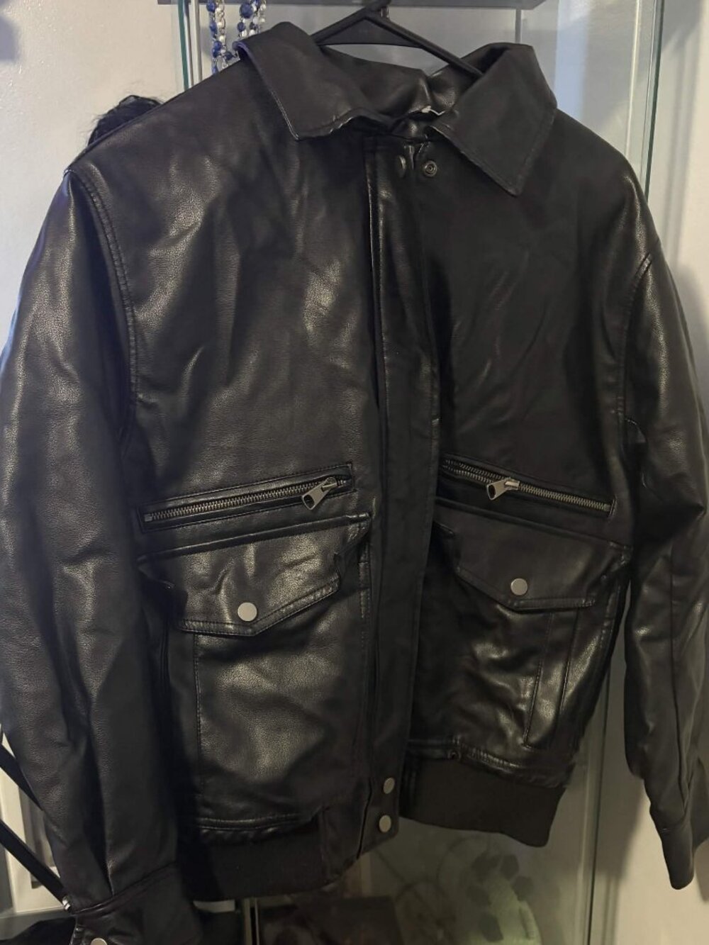 Oversized Leather Jacket ༻